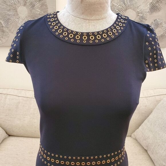 Michael Michael Kors Grommeted Cap-Sleeve Dress - Picture 4 of 14
